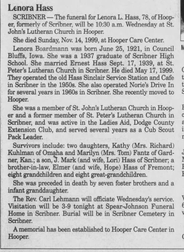 Clipping from Fremont Tribune